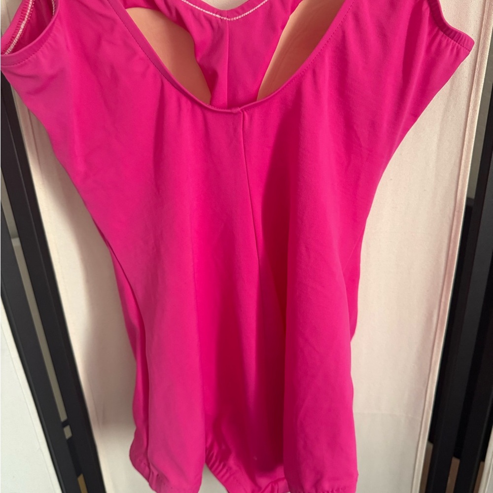 Maxine Of Hollywood Bright Pink Ruched Swimsuit - Picture 9 of 12